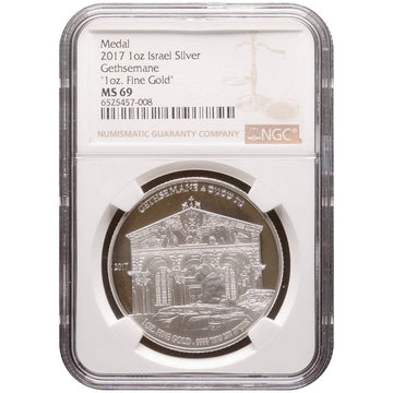 1 oz Silver GETHSEMANE Medal MS69 2017 Israel - Coinzio