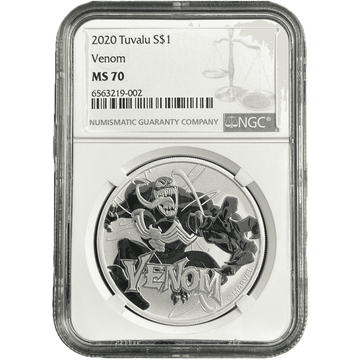 1 oz Silver VENOM Marvel Coin MS70 2020 Tuvalu - Coinzio