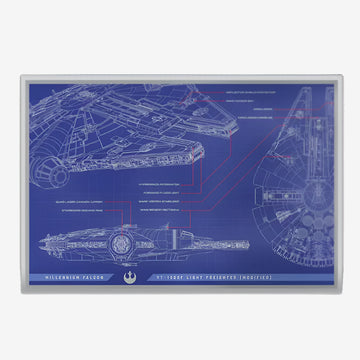 1 oz Silver STAR WARS MILLENNIUM FALCON BLUEPRINT Poster 2025 Niue