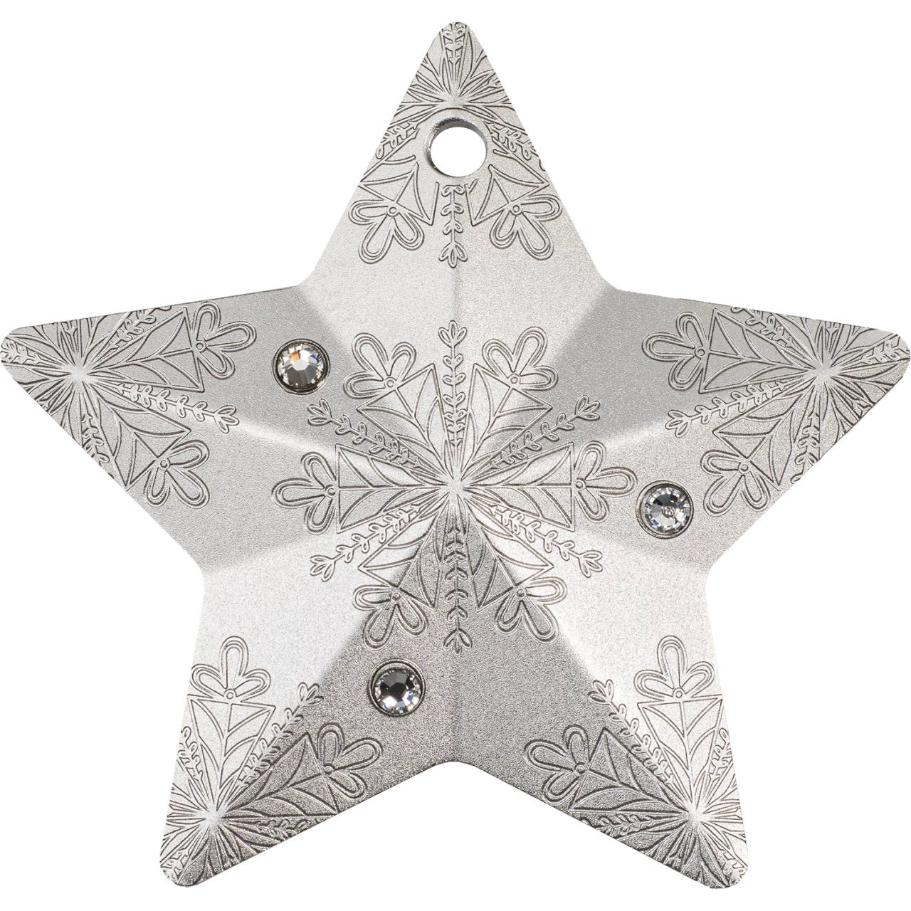 1 oz Silver SNOWFLAKE STAR Holiday Ornament Coin 2023 Cook Islands - Coinzio