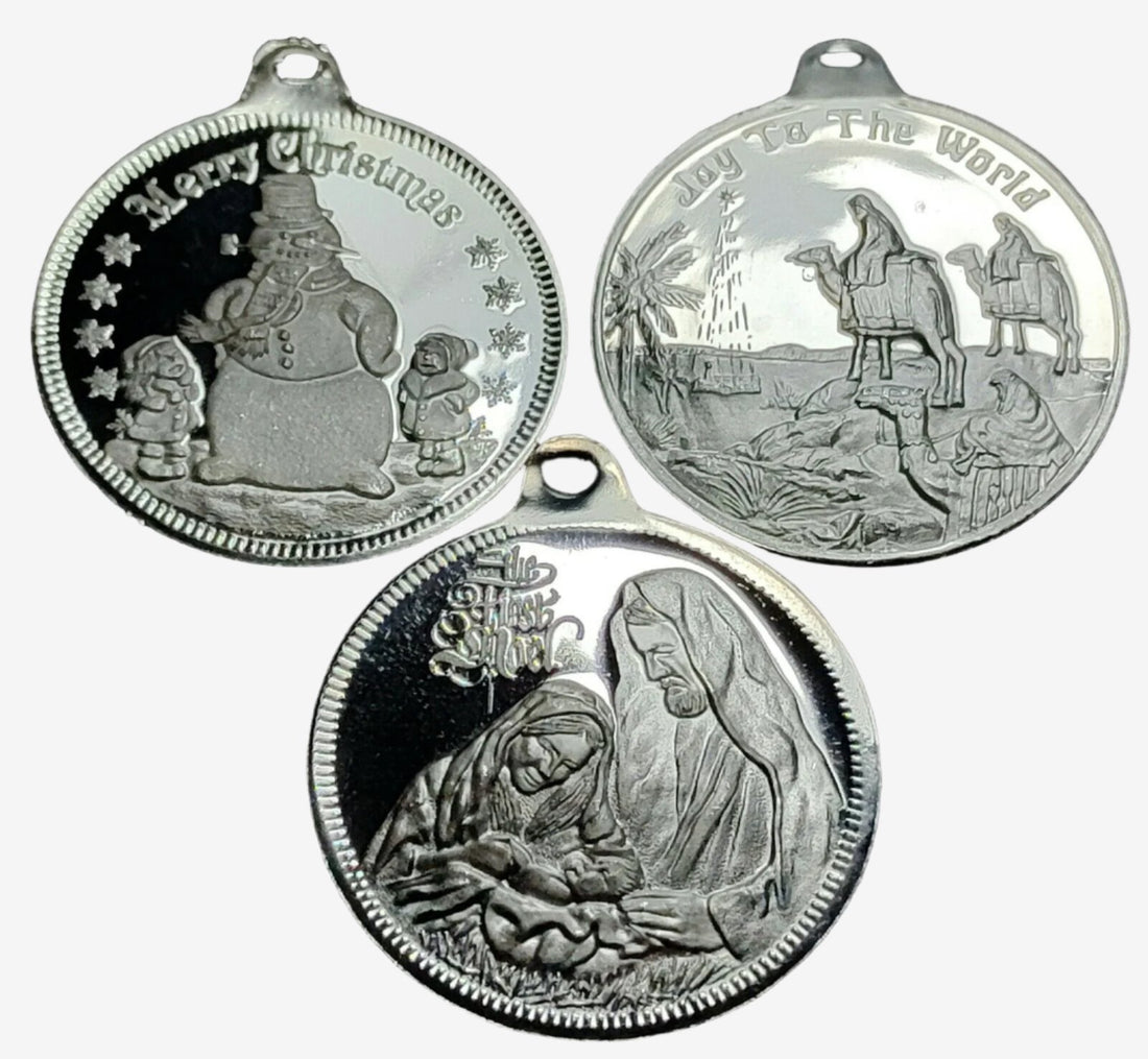 1/2 oz Silver CHRISTMAS ORNAMENT Round - Coinzio