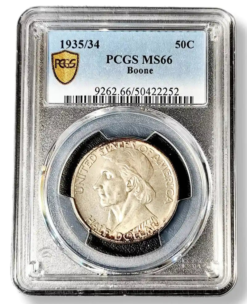 1935/34 Daniel Boone Commemorative Half Dollar PCGS MS66 gold Shield