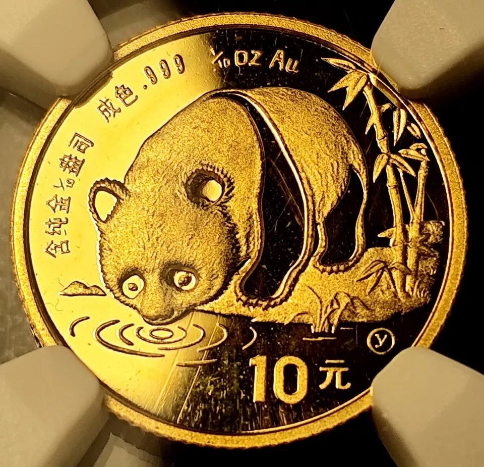 1/10 oz Gold PANDA 10Y Coin NGC MS69 1987 China