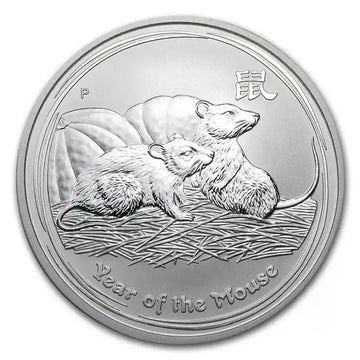 1 oz .999 Silver $1 YEAR OF THE MOUSE BU (Series II) 2008 Australia