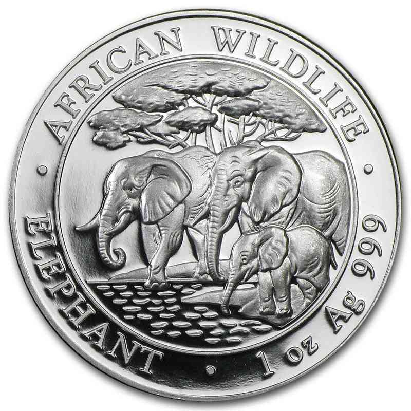 1 oz Silver ELEPHANT African Wildlife Coin Proof 2013 Somalia