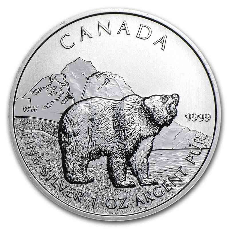 1 oz Silver GRIZZLY Wildlife Series Coin BU .9999 2011 Canada