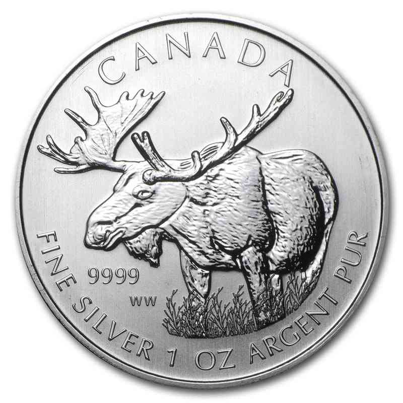 1 oz Silver MOOSE Wildlife Series Coin BU .9999 2012 Canada