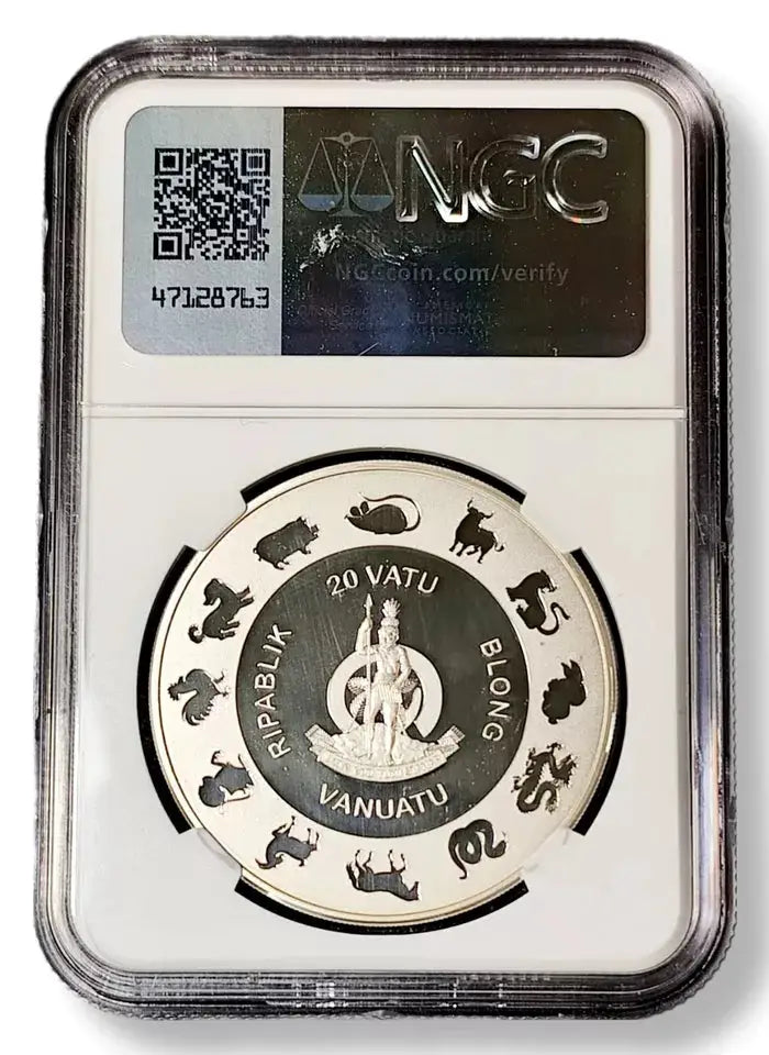 1 oz Silver YEAR OF THE DRAGON Coin PF69 2024 Vanuatu