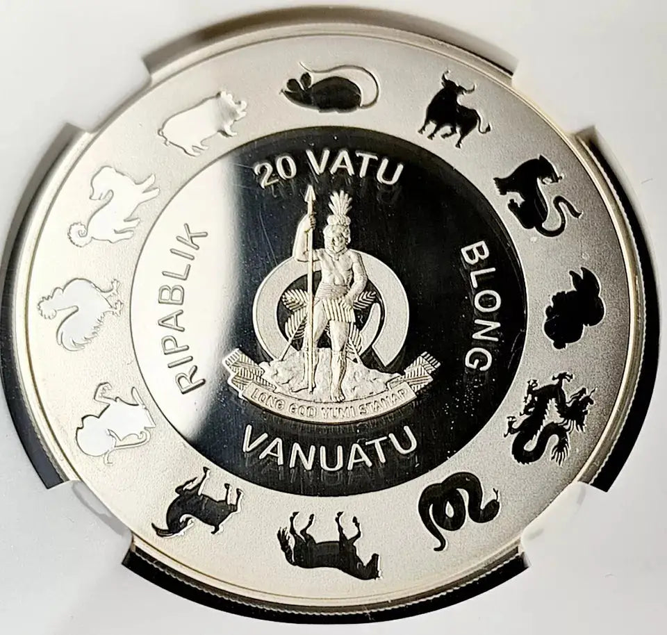 1 oz Silver YEAR OF THE DRAGON Coin PF69 2024 Vanuatu