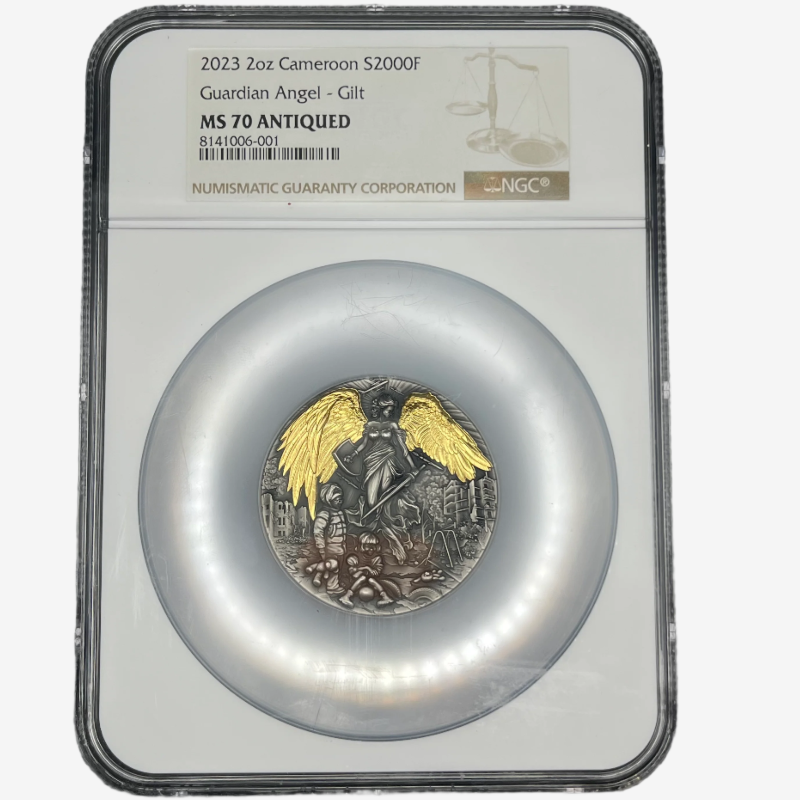 2 oz Silver GUARDIAN ANGEL Coin MS70 2023 Cameroon