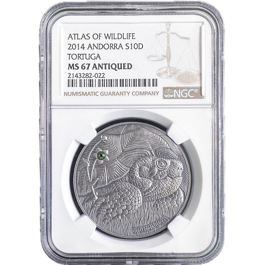 1 oz Silver TORTUGA Atlas of Wildlife Coin 2014 MS67 2014 Andorra