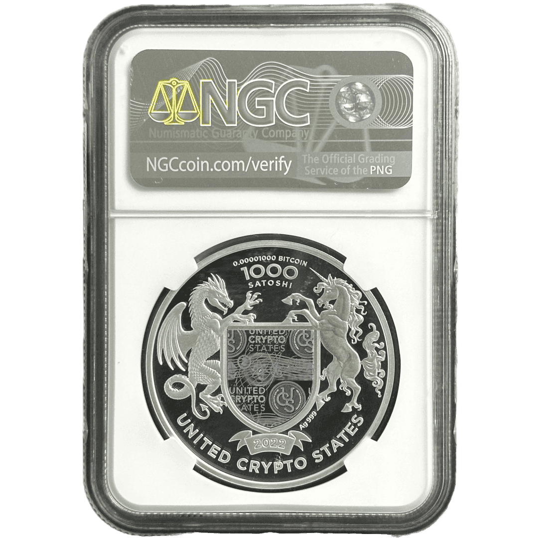 1 oz Silver LIBERTY United Crypto States Fantasy Issue Round PF69 2022 - Coinzio