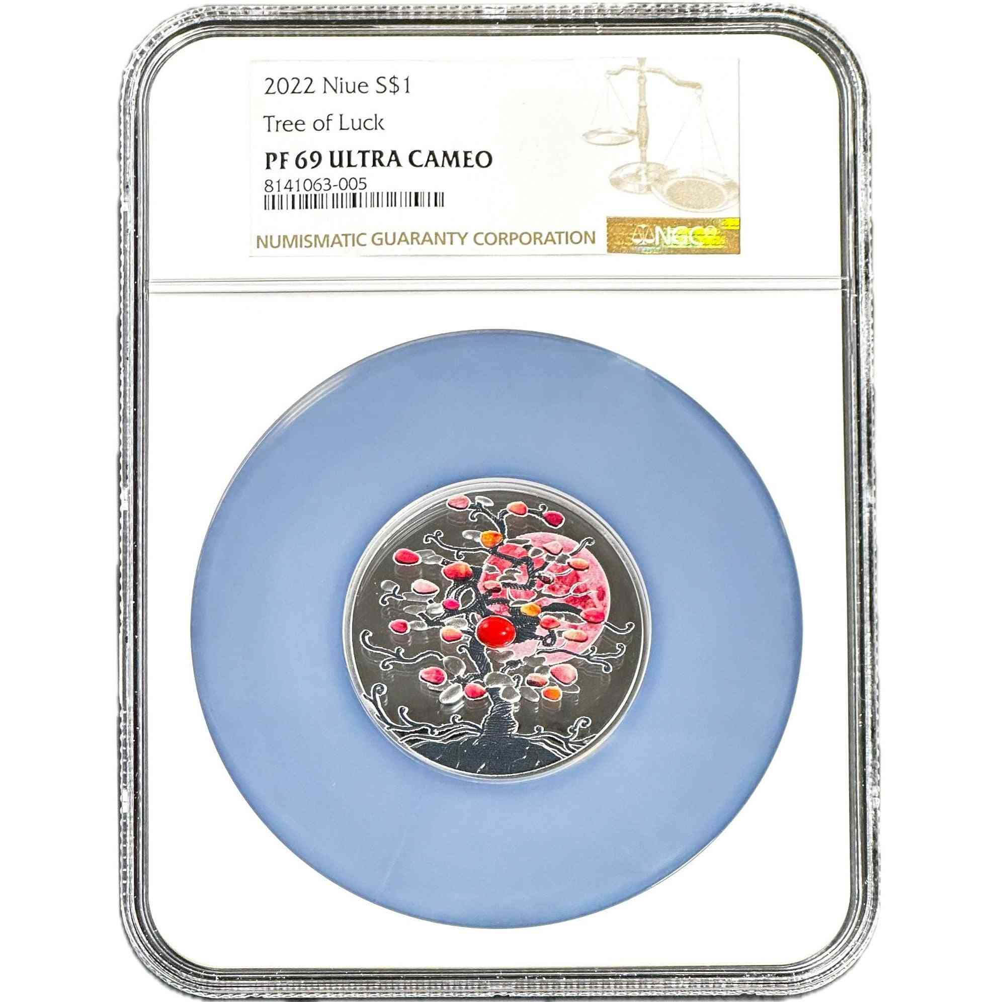 1 oz Silver THE TREE OF LUCK CORAL Coin PF69 2022 Niue - Coinzio