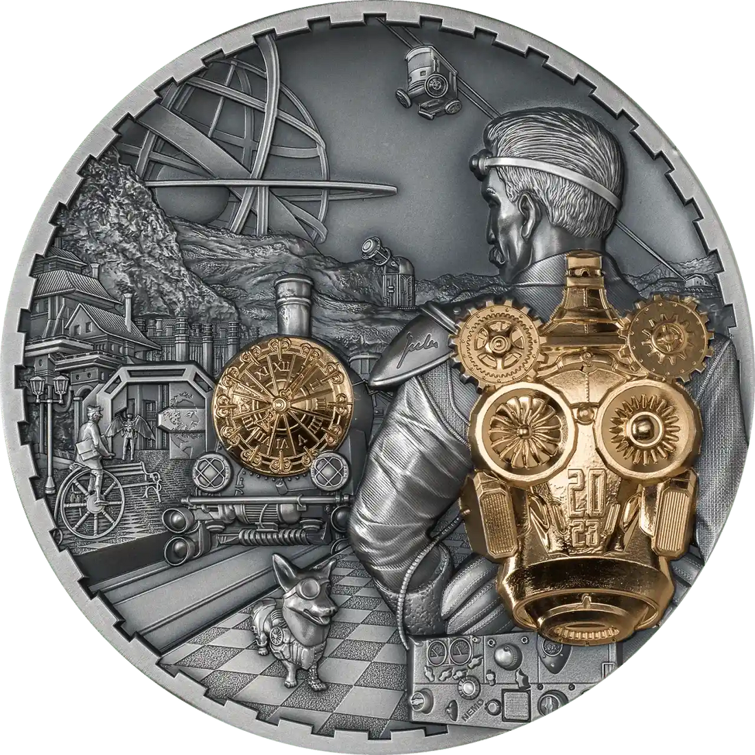 1 kg Silver STEAMPUNK JETPACK Coin 2023 Cook Islands - Coinzio