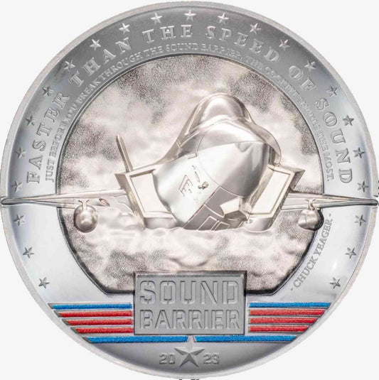 5 oz Silver SOUND BARRIER Coin 2023 Palau - Coinzio