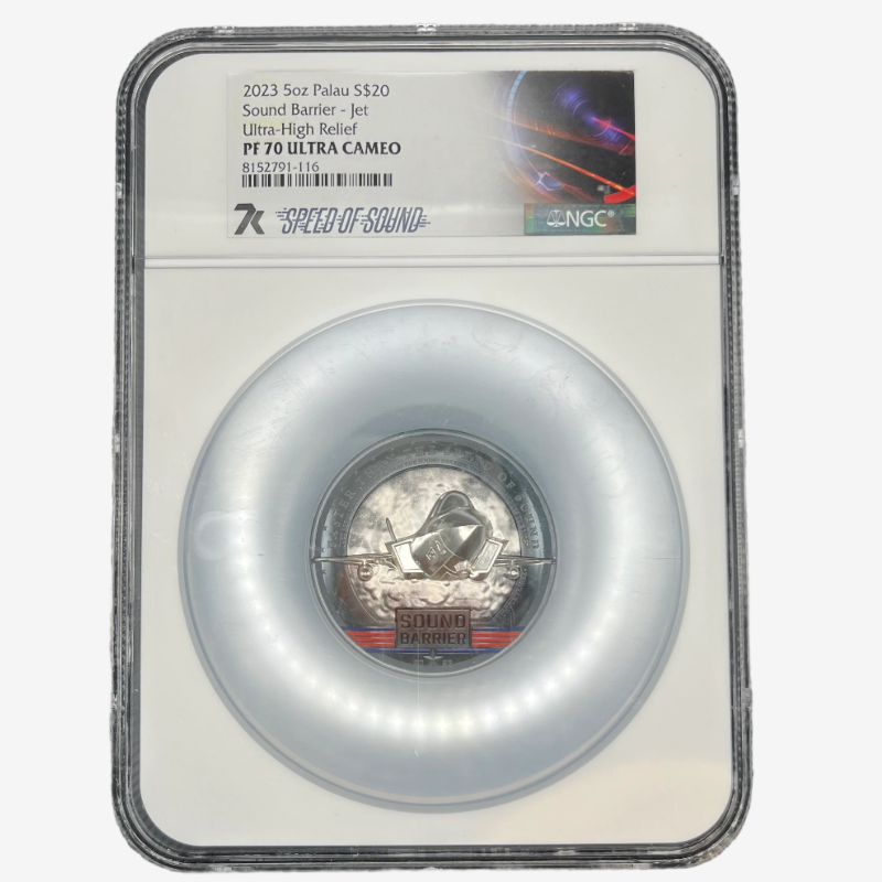 5 oz Silver SOUND BARRIER Coin MS70 2023 Palau