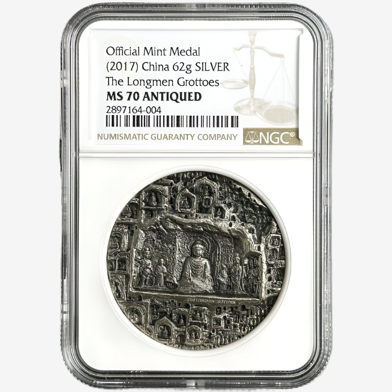 62 g Silver THE LONGMEN GROTTOES Official Mint Medal MS70 2017 China