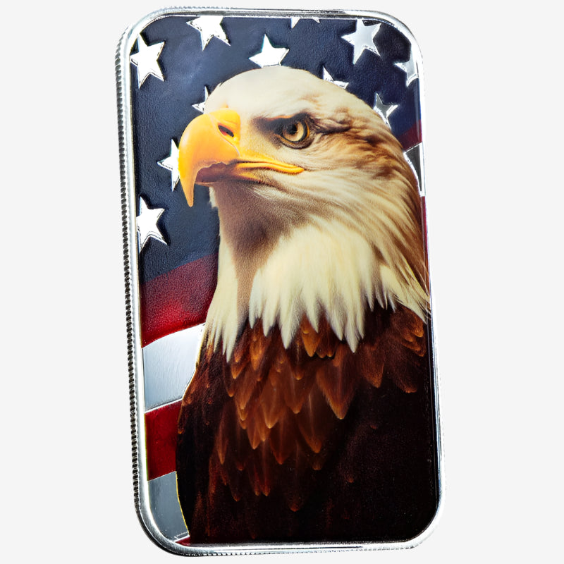 1 oz Silver PATRIOTIC BALD EAGLE Scottsdale Mint Bar