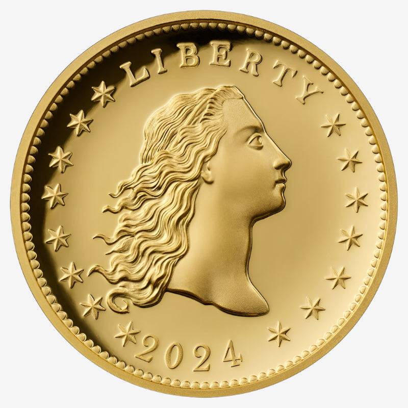 1 oz Gold FLOWING HAIR 230th Anniversary Proof Coin 2024 United States