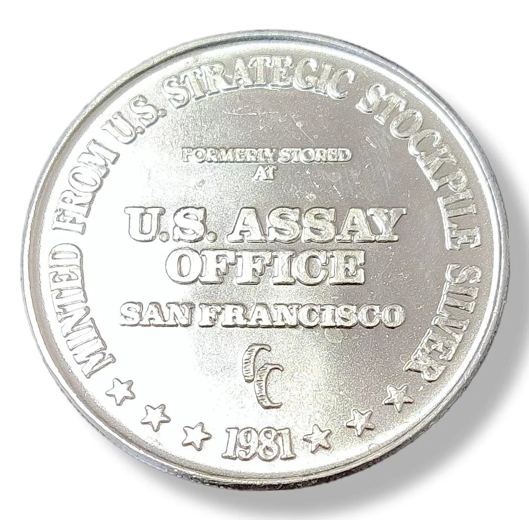 1 oz Silver ASSAY OFFICE SAN FRANCISCO Round CC Mint 1981 US - Coinzio